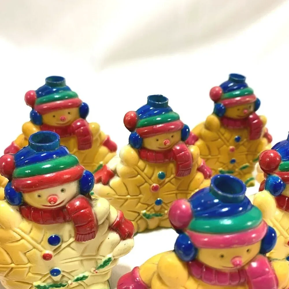 12 Vintage Snowman Christmas Light Covers Snowflake 3